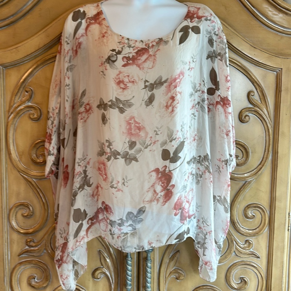 Elena Baldi Floral overlay blouse